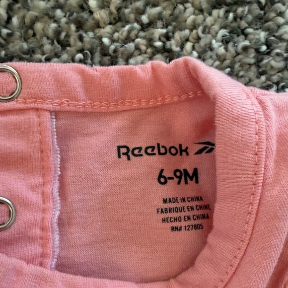 Nike and Reebok Bundle Baby Girl White and Pink Baby Bodysuit Size 6-9 Months - Picture 2 of 3